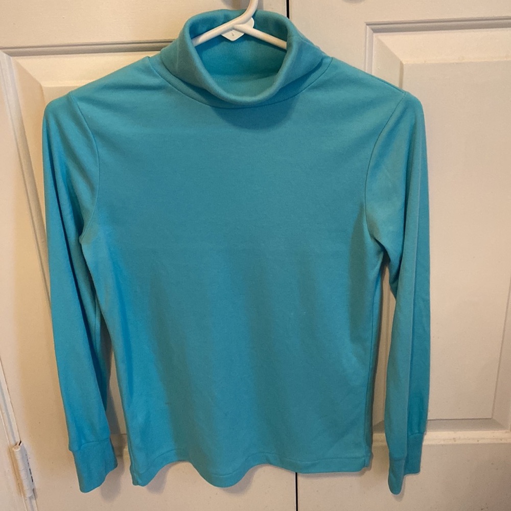 Turquoise Cotton Turtleneck